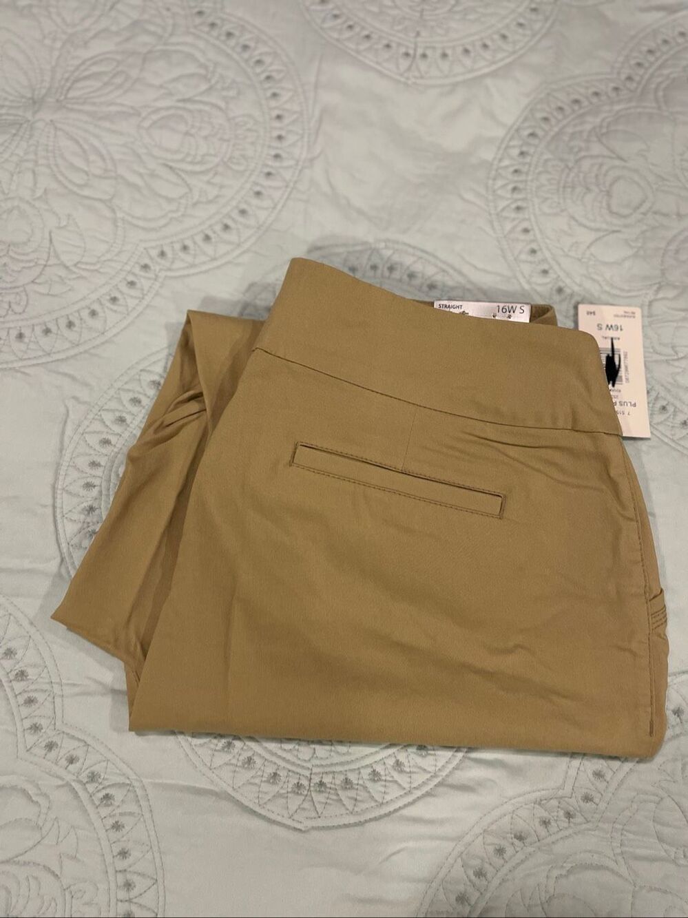 Alia Plus Khaki Dress Pants Stretch 16W P New